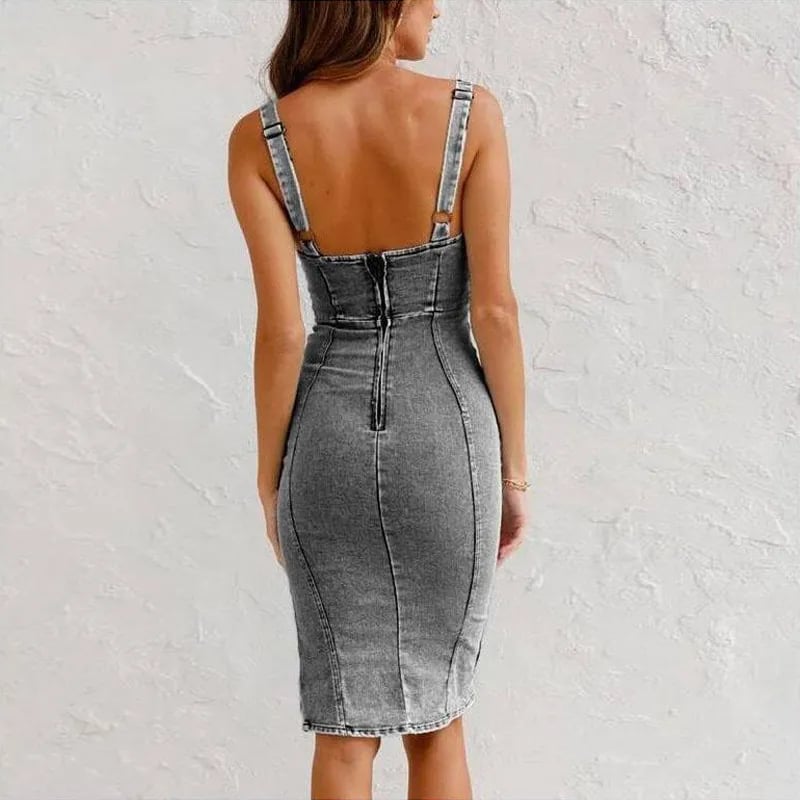 Filippa™ | Figurnära Denim Camisole Klänning – Enkel Elegans & Komfort
