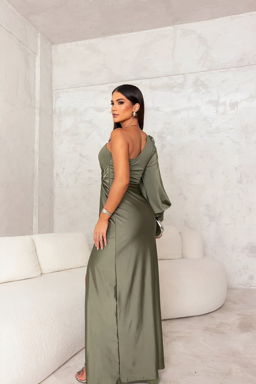 Lora™ | Elegantes Ein-Schulter-Kleid mit Seitenschlitz