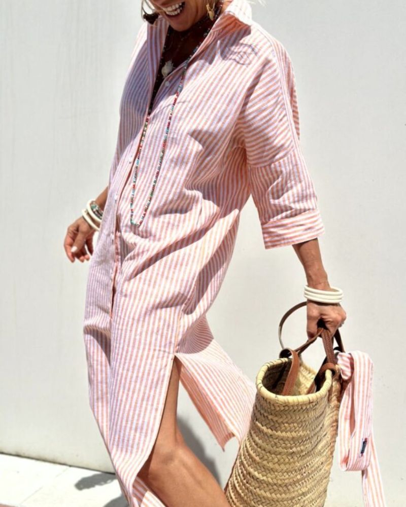 Klara™ | Elegant Skjortklänning – Stil möter komfort