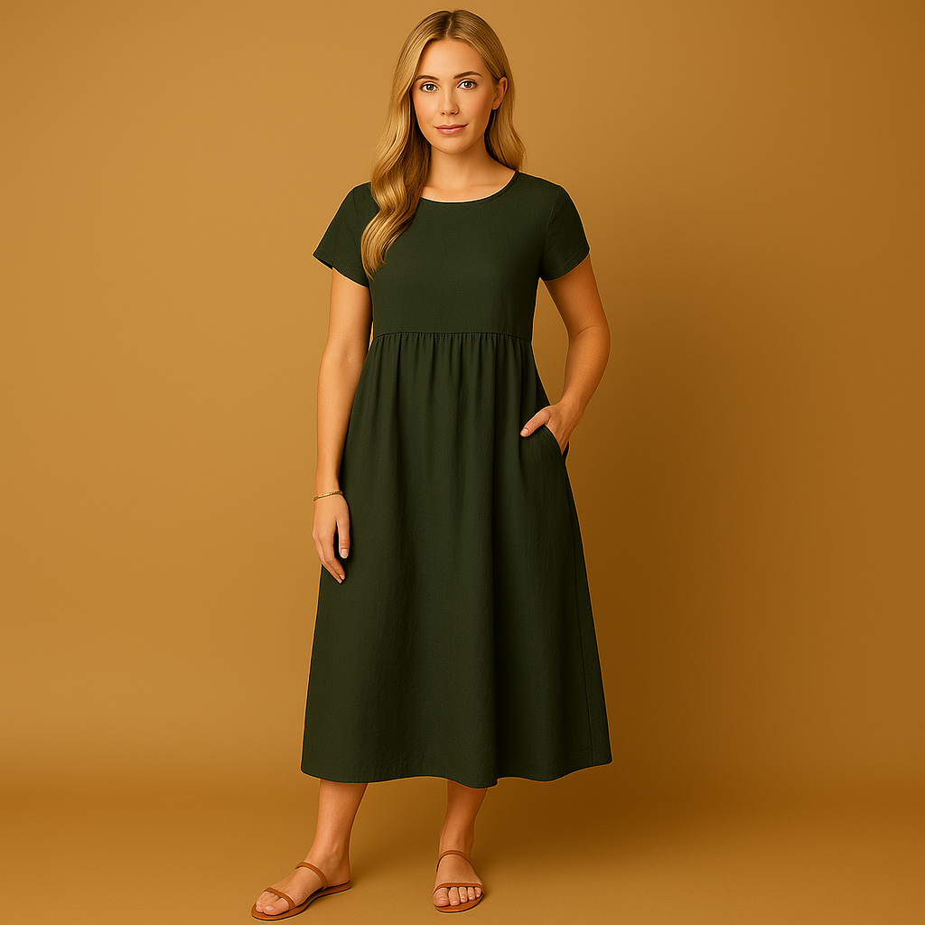 Elvira | Elegant rundhalsklänning för damer med smickrande passform
