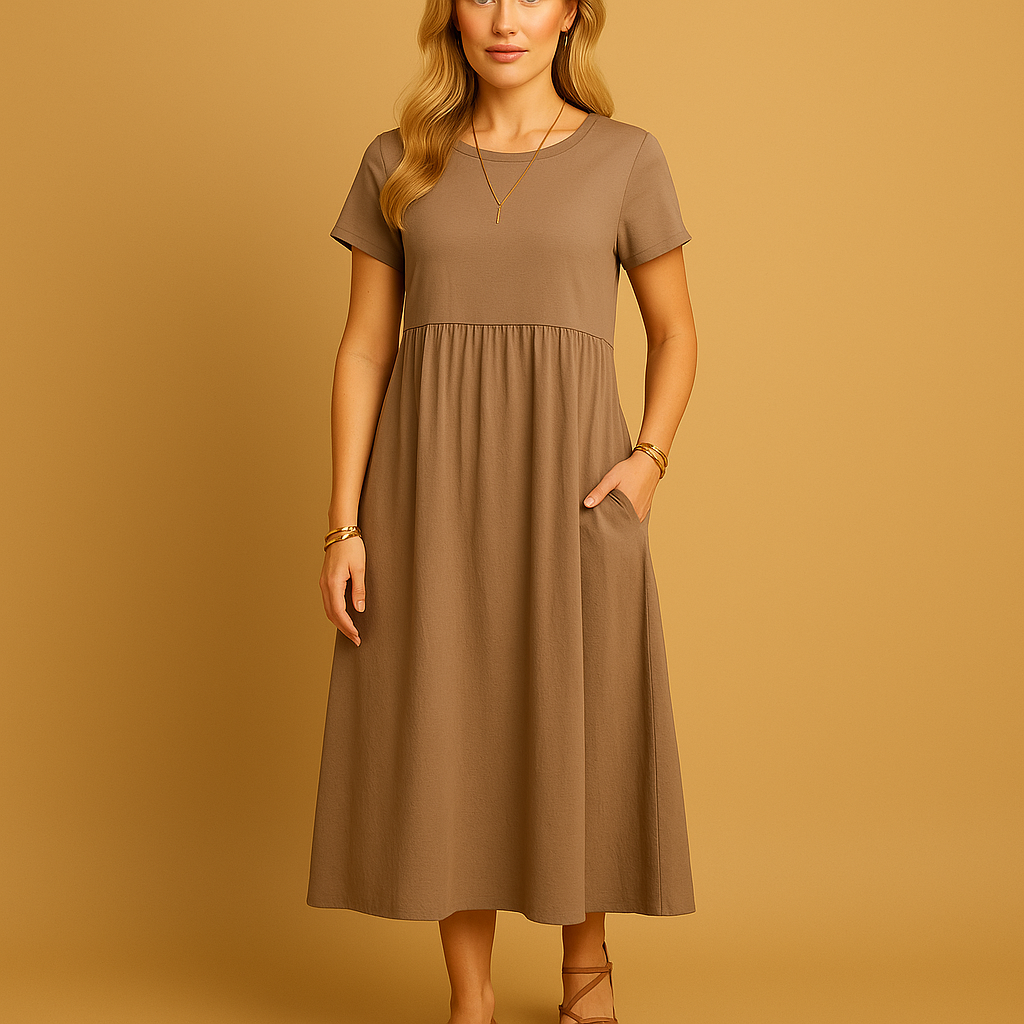 Elvira | Elegant rundhalsklänning för damer med smickrande passform