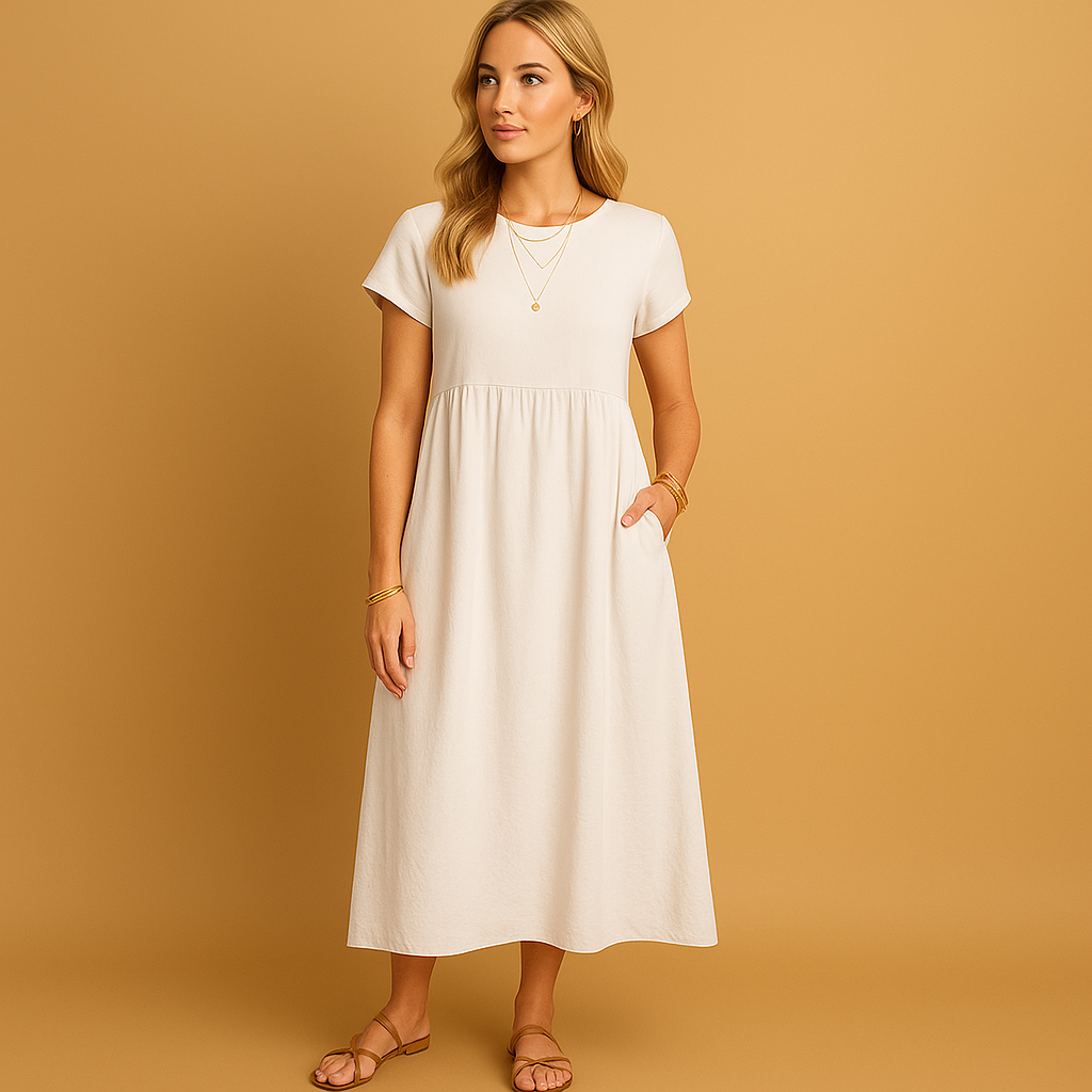 Elvira | Elegant rundhalsklänning för damer med smickrande passform
