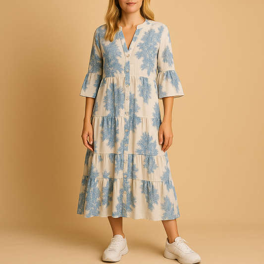 Ava | Lätt och elegant sommarklänning med V-ringning för damer