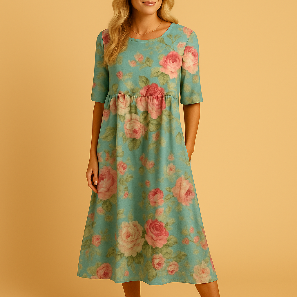 Alice™ | Broderad ledig midiklänning
