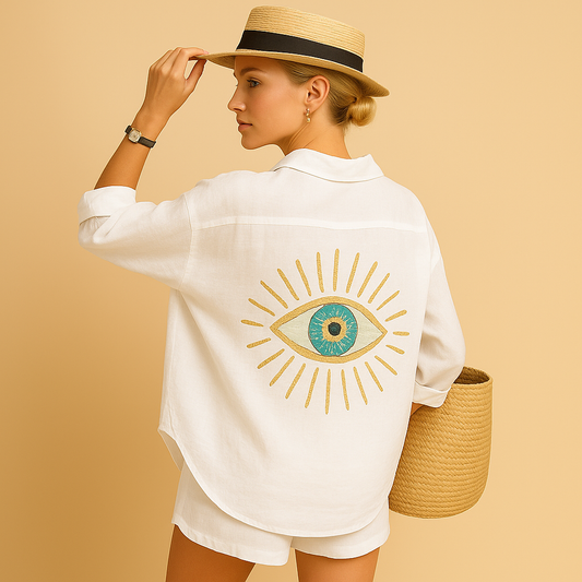 Malva | Bohemisk blus med broderad ryggdetalj för damer