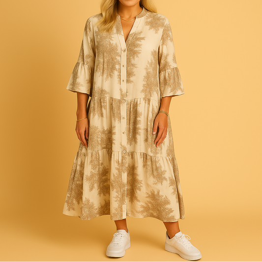 Khaki Carina™ | Elegant klänning