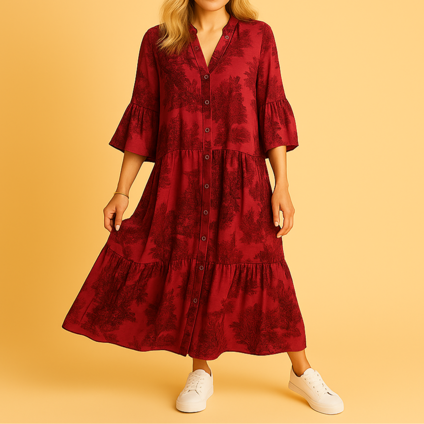 Röd Carina™ | Elegant klänning