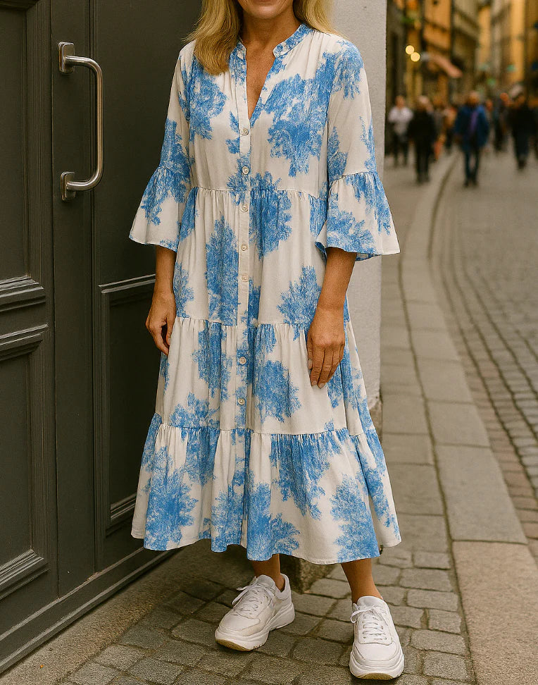 Ava | Lätt och elegant sommarklänning med V-ringning för damer