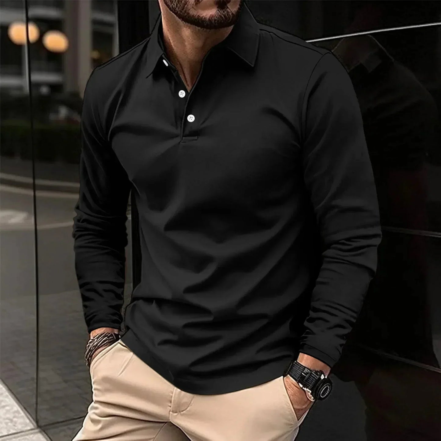Elliot™ | Casual långärmad polo
