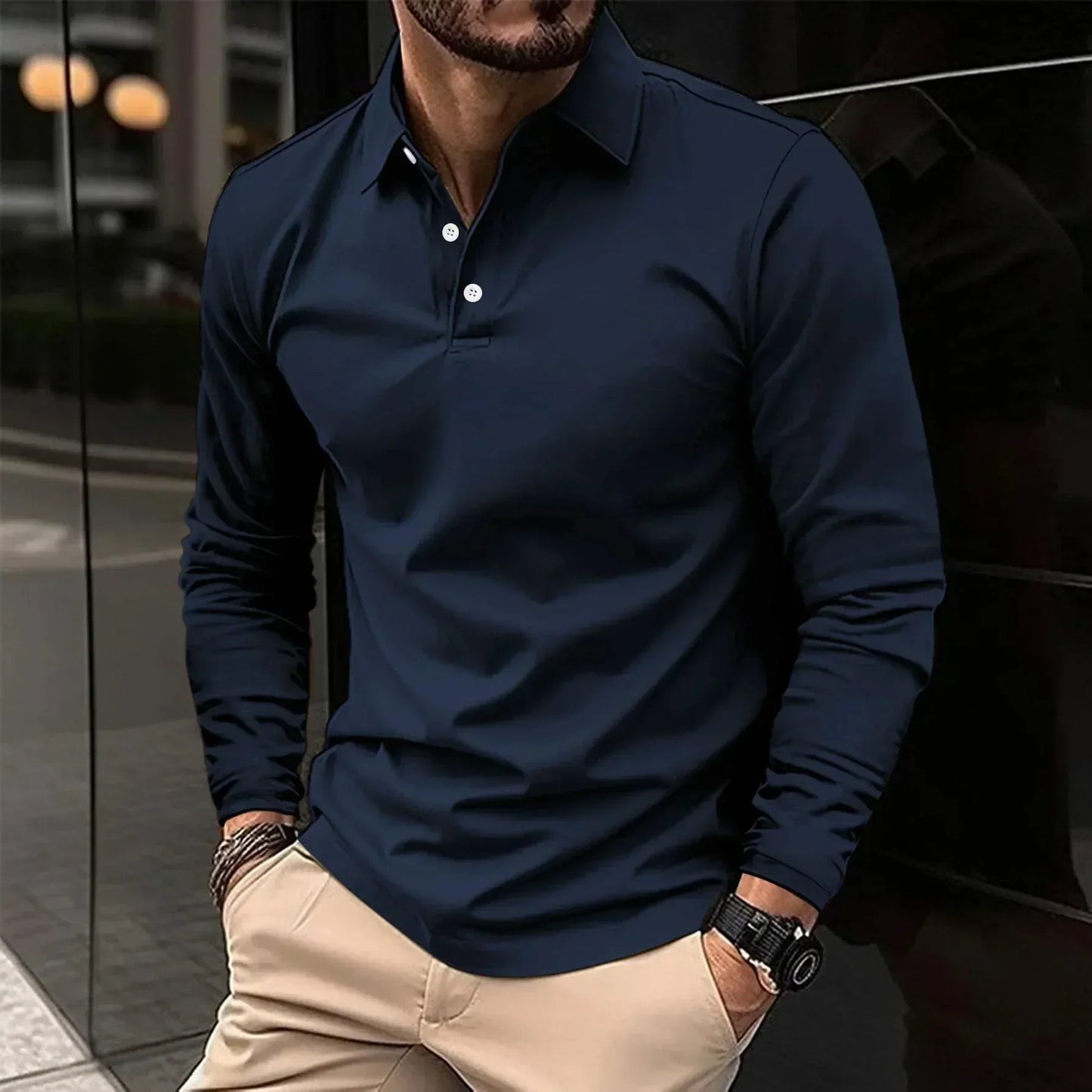 Elliot™ | Casual långärmad polo