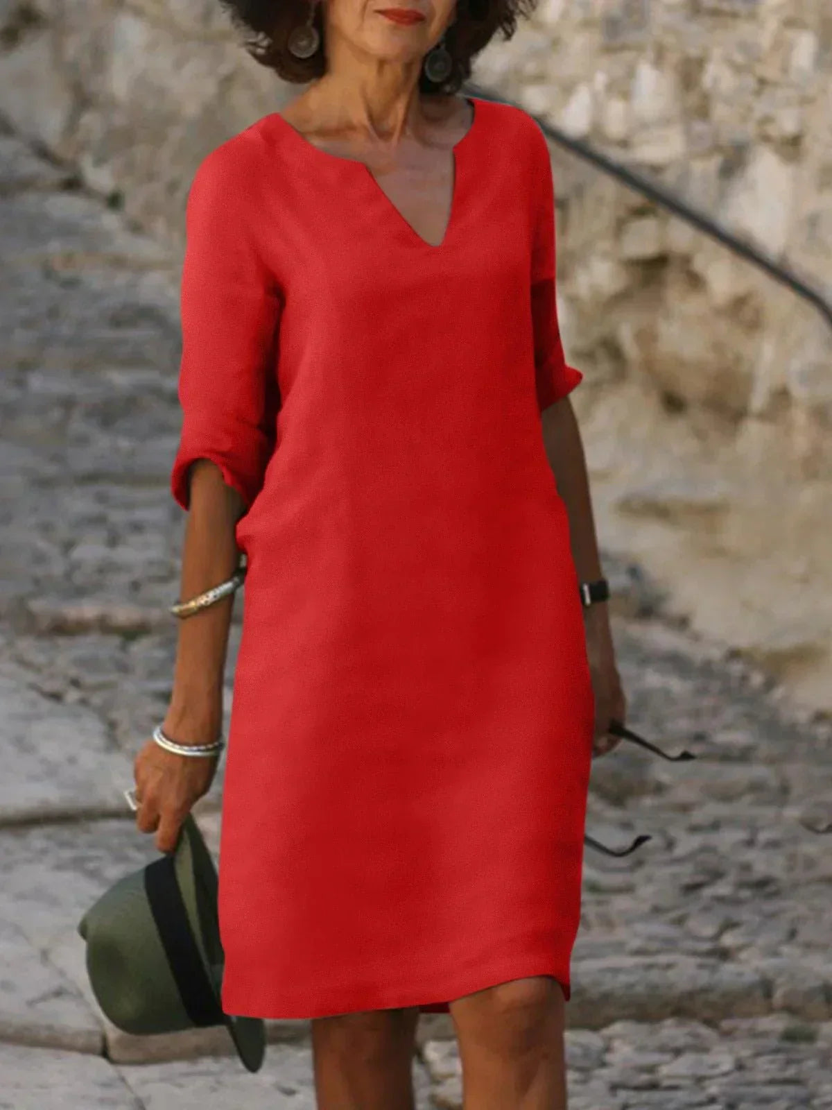 Wilma™ | Elegant klänning med V-ringning – För en sofistikerad look