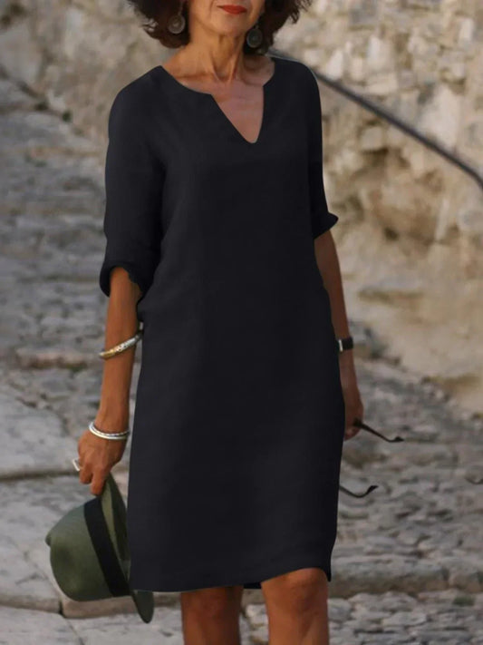 Wilma™ | Elegant klänning med V-ringning – För en sofistikerad look