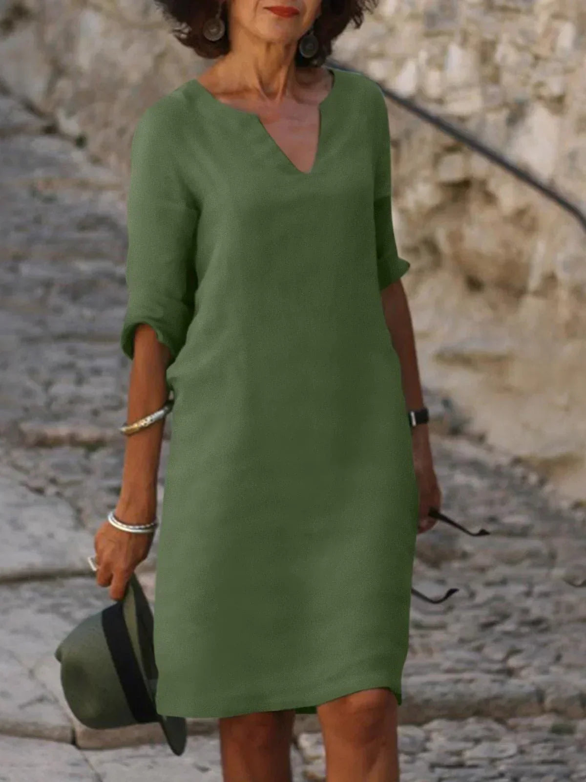 Wilma™ | Elegant klänning med V-ringning – För en sofistikerad look